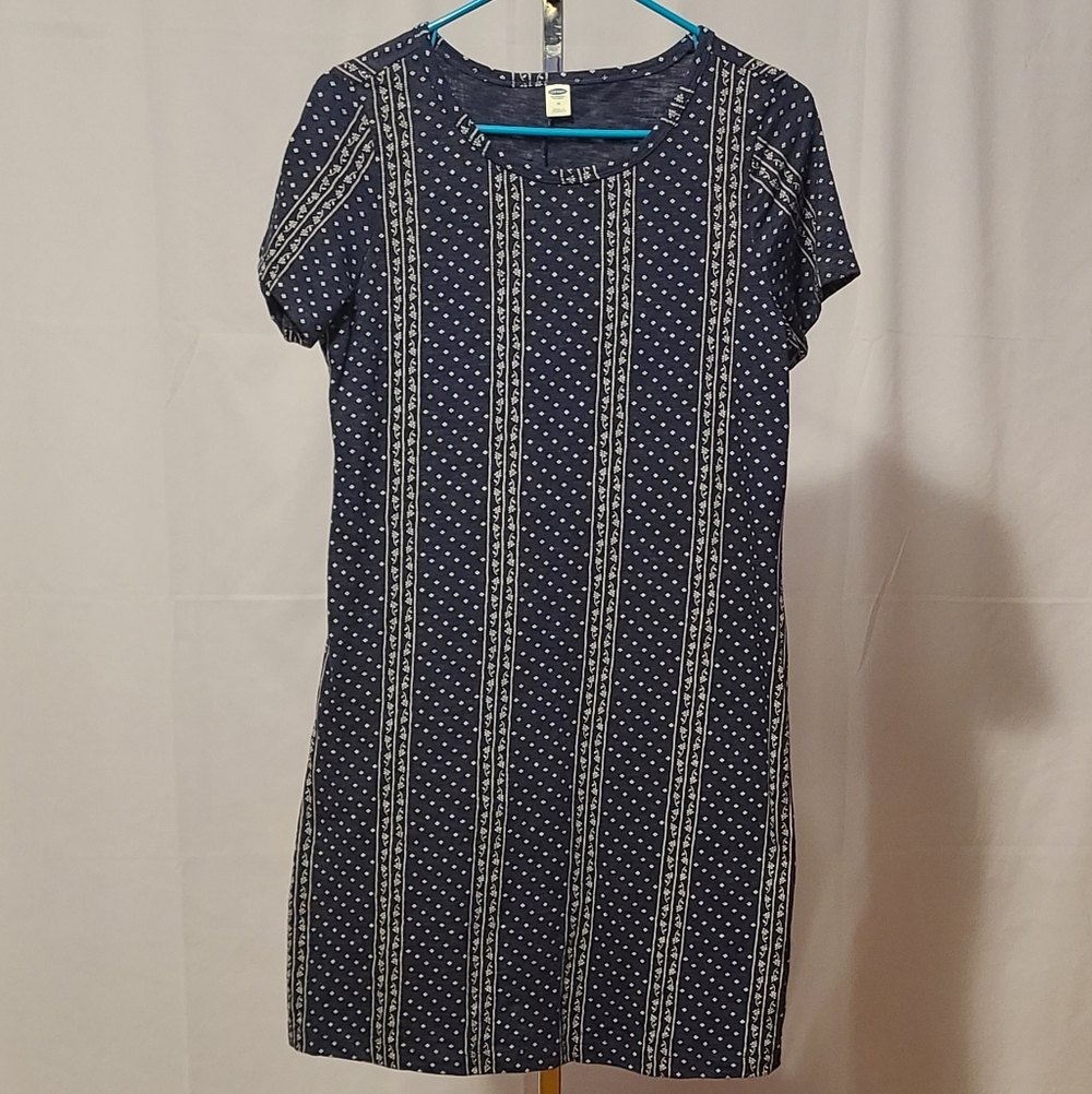 Old Navy Denim Colored Patterned Dress